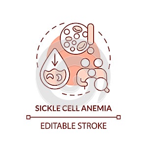 Sickle cell anemia red concept icon