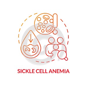 Sickle cell anemia red gradient concept icon photo