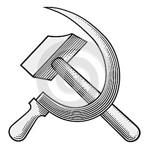 Sickle and hammer vector photo