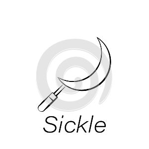 Sickle hand draw icon. Element of farming illustration icons. Signs and symbols can be used for web, logo, mobile app, UI, UX