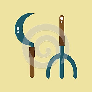 sickle and pitch fork. Vector illustration decorative design