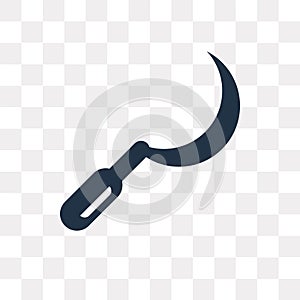 Sickle vector icon isolated on transparent background, Sickle t