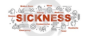 Sickness vector banner