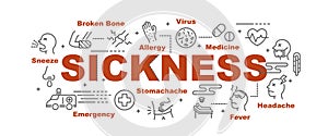 Sickness vector banner photo