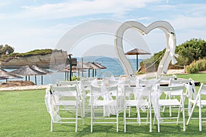 Sidari beach. Wedding decorations near the D`Amour Canal on Corfu island, Greece