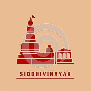 Siddhivinayak Ganapati temple vector icon. Ashtavinayak Ganesh Mandir icon photo