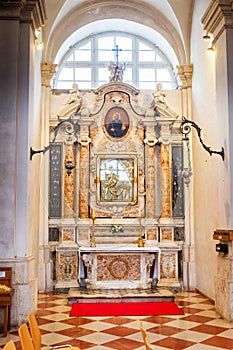 Side altars in the Assumption Cathedral in Dubrovnik, Croatia