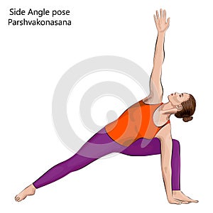 Side Angle pose. Parshvakonasana photo