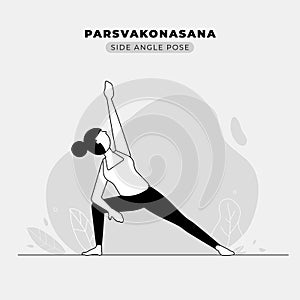 Side Angle Yoga Pose Illustration