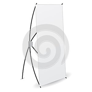 Side banner x-stands display isolated photo