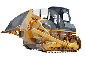 Side Of Bulldozer over white