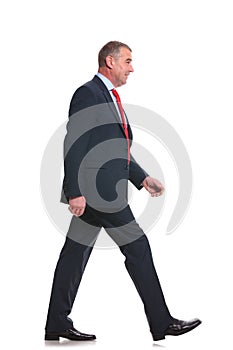 Side of business man walking