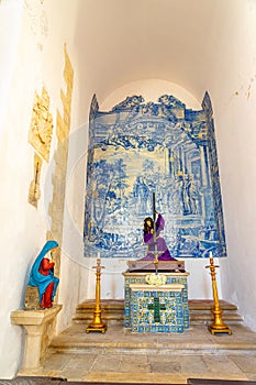 side chapel with arched windows in the interior nave of the church of SÃ£o JoÃ£o AlporÃ£o, SantarÃ©m-Portugal photo