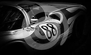 The side of a classic racing car