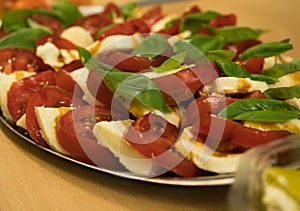 A side closeup of mediterran food on a plate