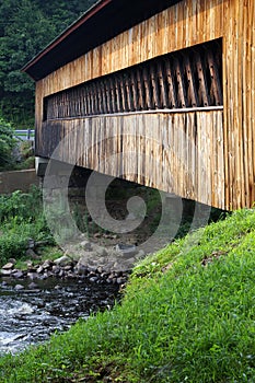 Side of covered bridge