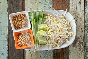 Side dish vegetables of fried noodle padthai photo