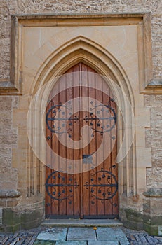 Side door of the Cathedral of St Barbara in Kutna Hora