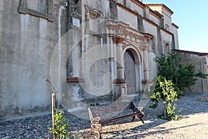 Side door of the Church of San Juan Bautista, 18th century, Linares de la Sierra, Huelva, Spain