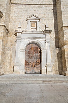 Side door of San Antolin Cathedral in Palencia photo
