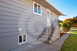 Side door to modern house.