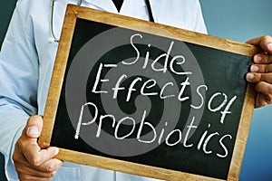 Side Effects of Probiotics written on a blackboard