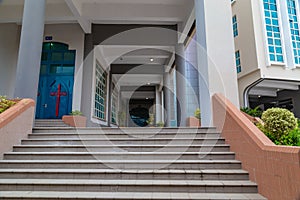 A Side entrance through a corridor on the ground floor of the new Auditorium of Deeper Life Bible Church Gbagada Lagos Nigeria