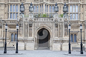 Side Entrance Door of Houses of Parliament, Westminster; London