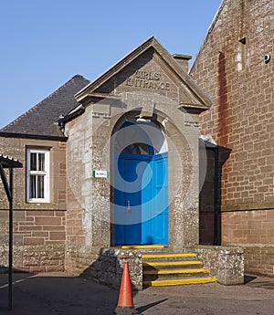 The side entrance into Letham Primary School which used to be the Girls only entrance back in Victorian times.