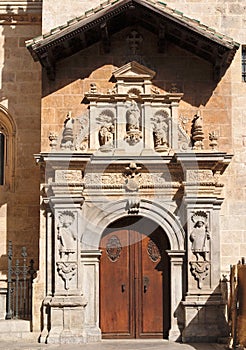 Side entrance to the cathedral of Granada, Spain