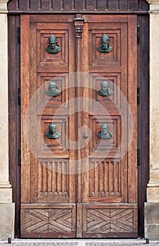 Side entrance to St. Mary's Basilica in Krakow photo