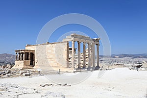 Side of Erechtheum greek temple