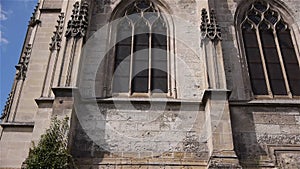 Side exterior of church in Lisieux, Normandy France, TILT