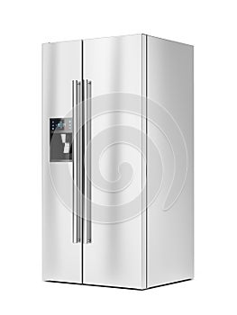 Side-by-side fridge on white background