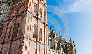 Side of the gothic cathedral of Astorga
