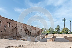 Side of the Kutubia mosque in Marrakech. Morocco