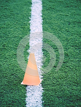 Side line of an outdoor football training field