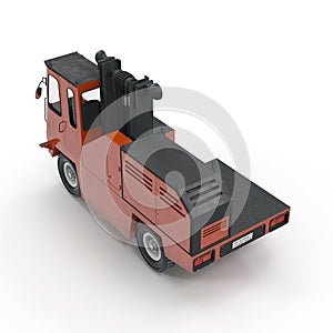 Side Loading Forklift Truck isolated on white 3D Illustration