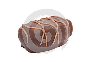 Side macro shot of chocolate candy
