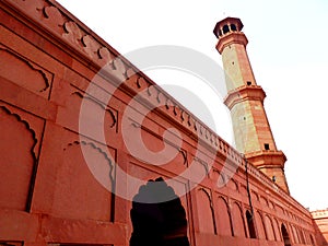 Side Minaret of Badshahi Mosque photo