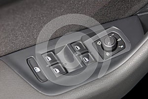 Side mirror switch control and window button