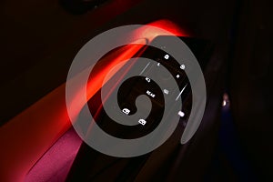 Side mirror switch control, window button, and central locking button