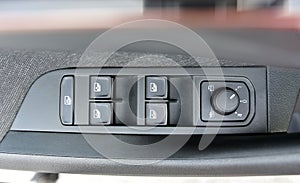 Side mirror switch control and window button