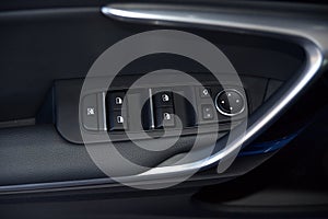 Side mirror switch control, window control, central locking and car door handles