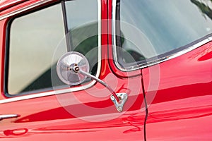 Side mirrors of classic car