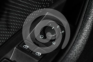 Side mirrors control panel on side door