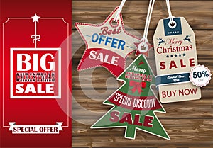 Side Oblong Banner Christmas Sale Worn Wood 3 Shopmarks