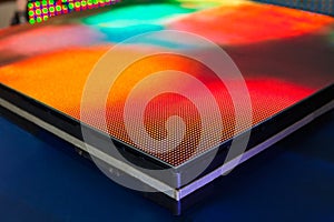 Side of the panel rainbow colored LED screen