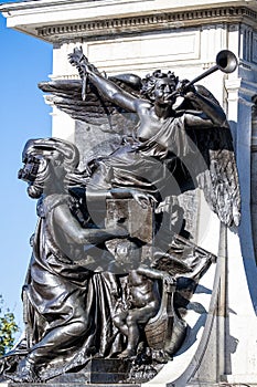 Side portrait of  angels on Statue of Monument of Samuel de Champlain