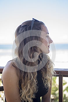 Side Portrait of Girl on Deck